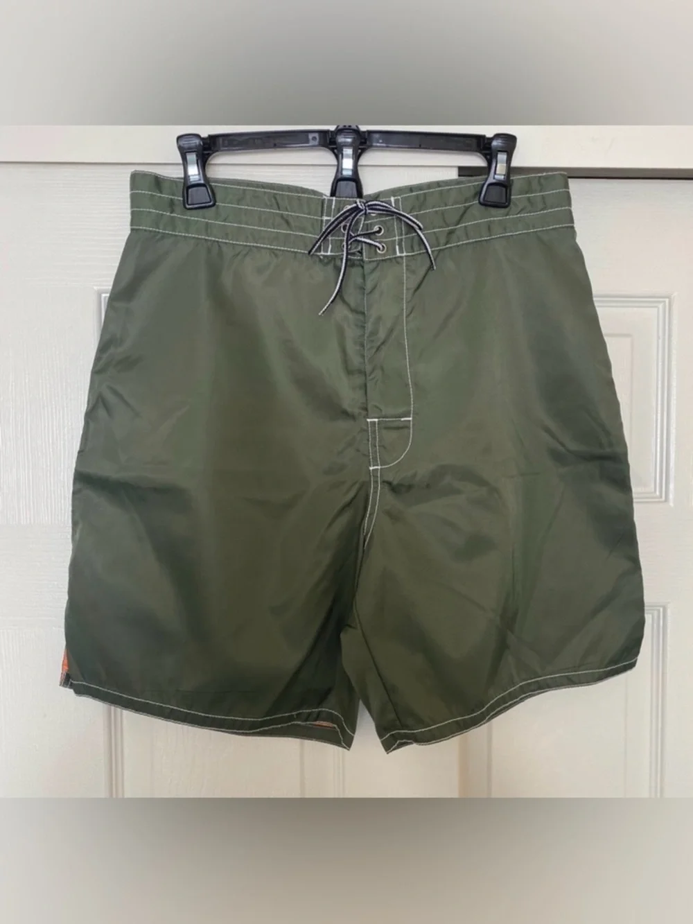 J. Crew Mens Sport Board Shorts Active Wear Swim Trunks Green Lace-up